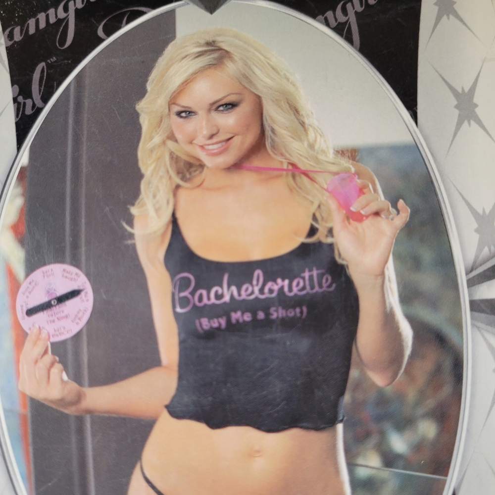 Two Black Bachelorette Tank Tops, Chemise And Party Favors